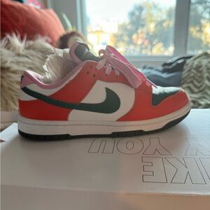 Custom Orange, Green and Pink Dunks. Worn Once!!
